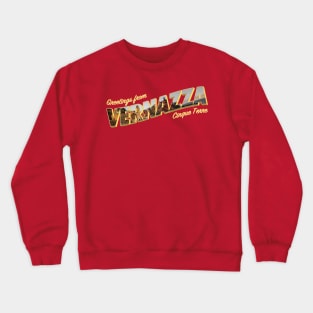 Greetings from Vernazza Cinque Terre Vintage style retro souvenir Crewneck Sweatshirt